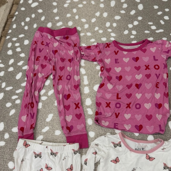 BUNDLE Bamboo Pajamas toddler girl kyte baby butterflies daisy set long sleeve - Picture 6 of 8